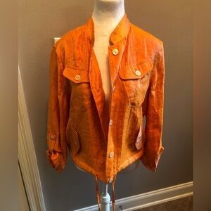 Vibrant Orange Jacket Y2K Linear Size Medium